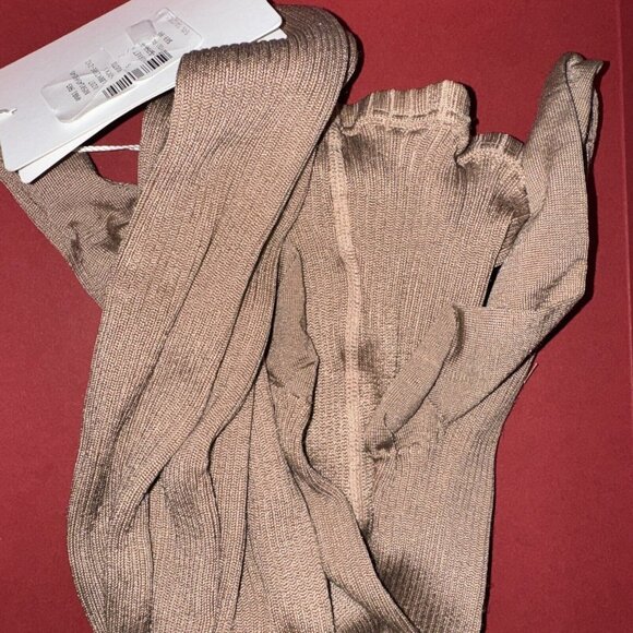 Valentino Silk Blend Ribbed Tights Size: Small Color: Vuoto LB0KI00E2Y2 - Picture 2 of 3